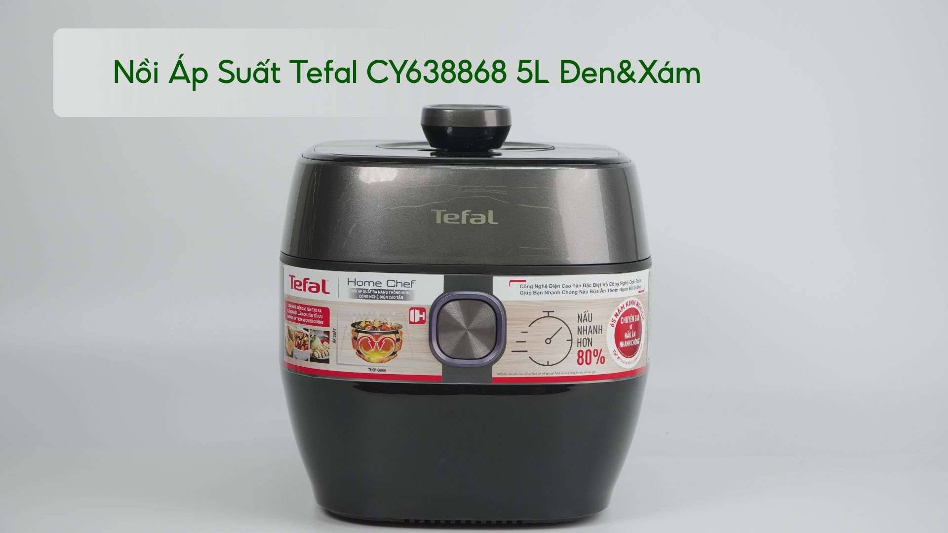 Nồi Áp Suất Tefal CY638868 5L Đen&Xám sản phẩm
