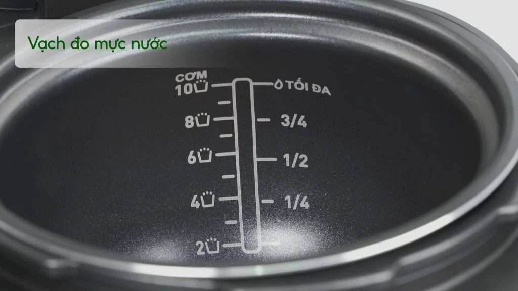 Nồi Áp Suất Tefal CY638868 5L Đen&Xám thước đo mực nước