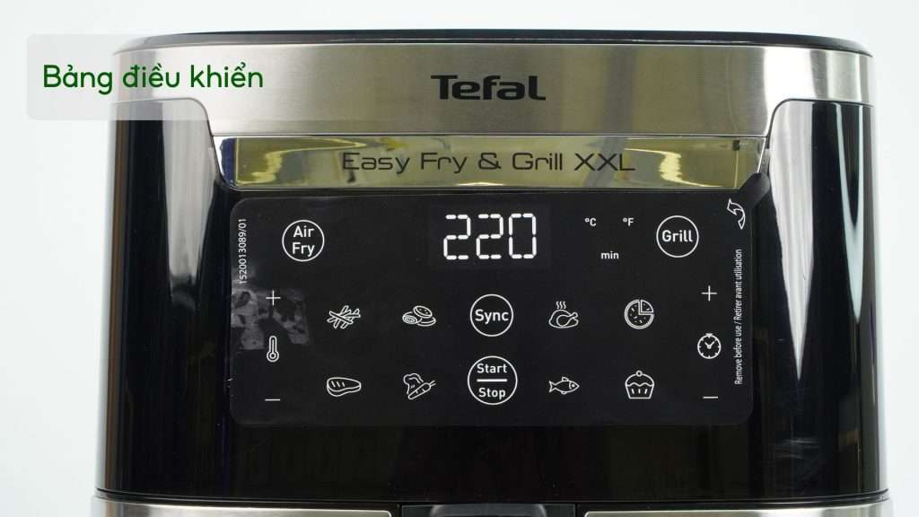 Nồi Chiên Không Dầu Tefal EY801D15 6.5L Bạc Bảng điều khiển