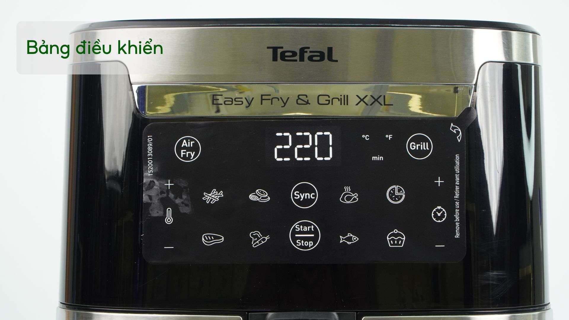 Nồi Chiên Không Dầu Tefal EY801D15 6.5L Bạc Bảng điều khiển