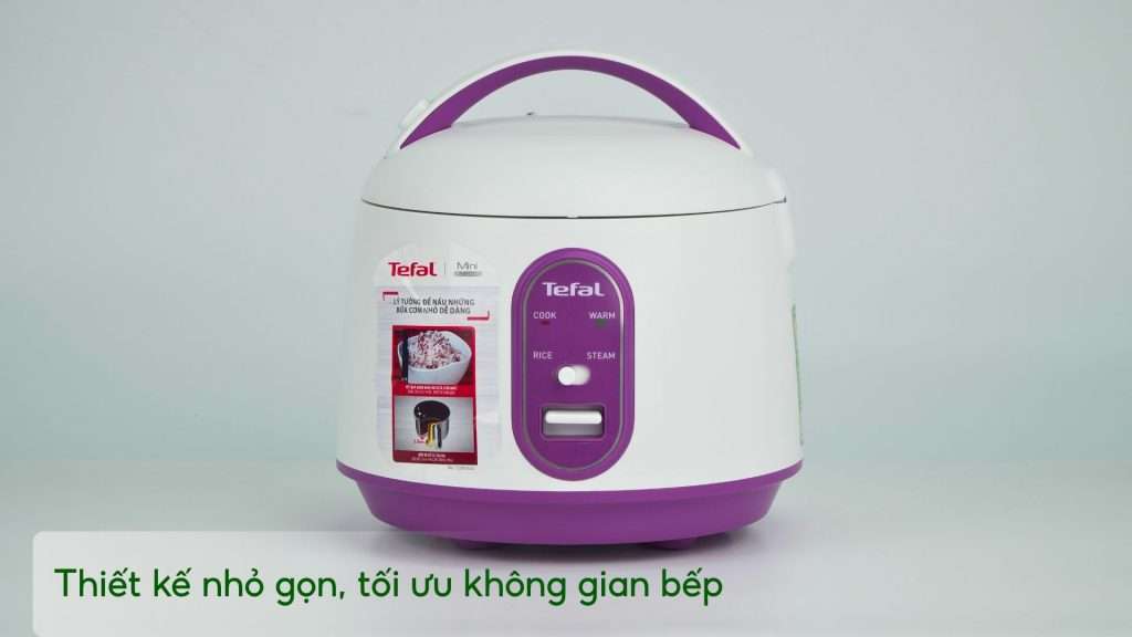 Nồi Cơm Cơ Tefal RK224168 0.7L Trắng&Tím Thiết kế nhỏ gọn, tối ưu không gian bếp