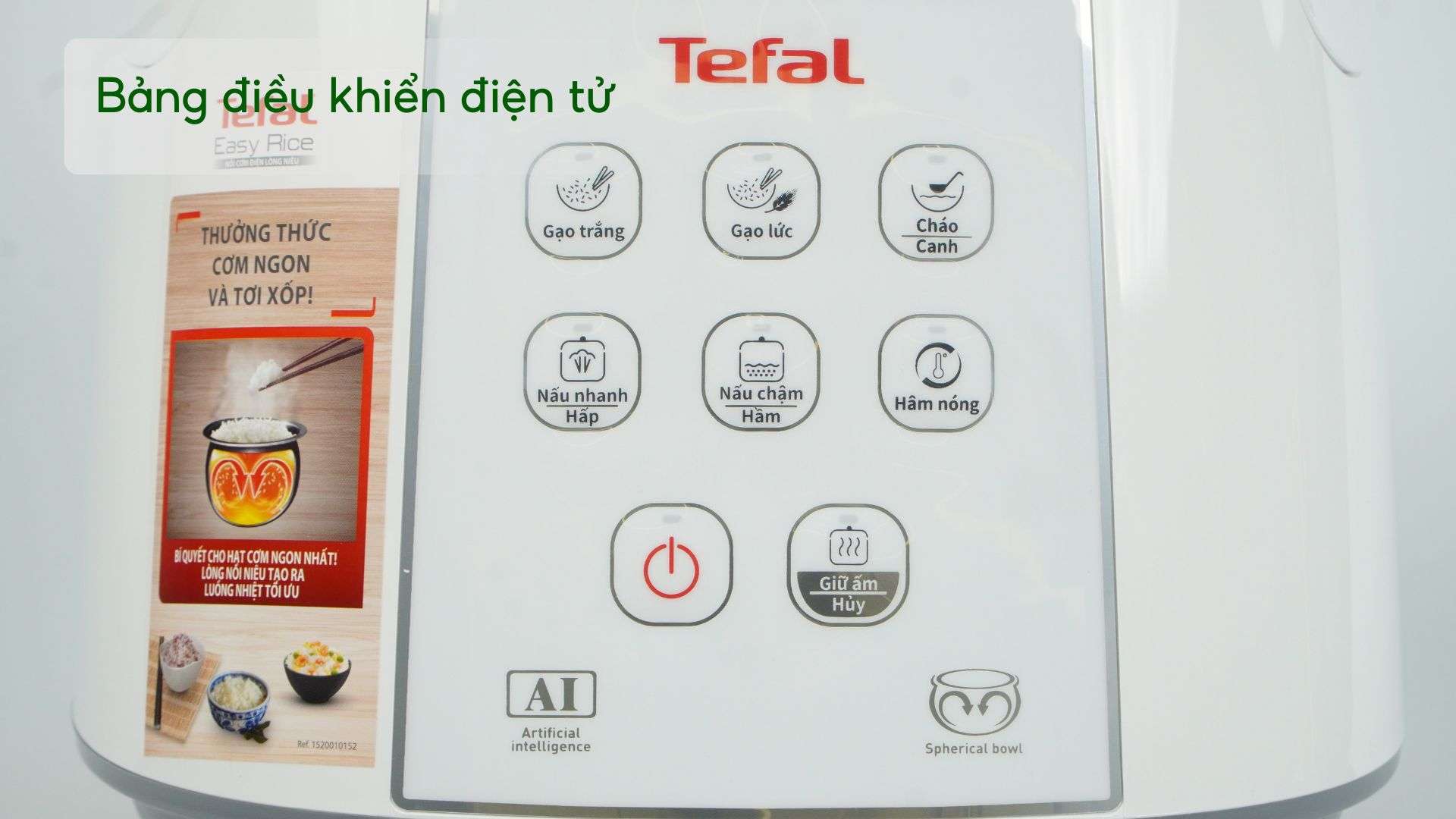 Nồi Cơm Điện Tử Tefal RK733168 1.8L Trắng Bảng điều khiển điện tử