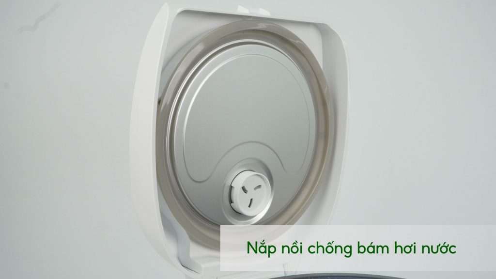 Nồi Cơm Điện Tử Tefal RK733168 1.8L Trắng Nắp nồi chống bám hơi nước