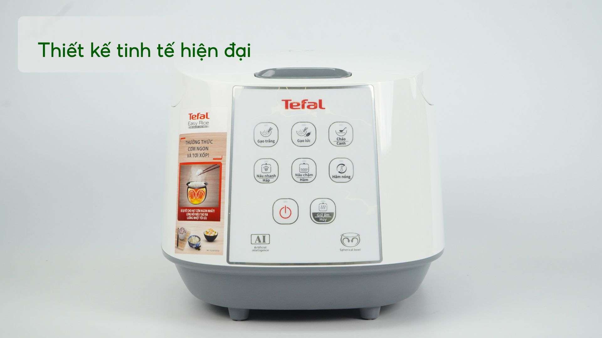 Nồi Cơm Điện Tử Tefal RK733168 1.8L Trắng Thiết kế tinh tế hiện đại
