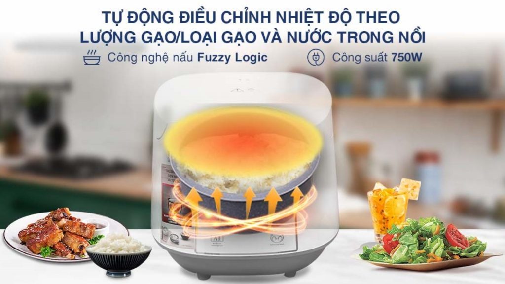 Nồi Cơm Điện Tử Tefal RK733168 1.8L công nghệ nấu Fuzzy Logic