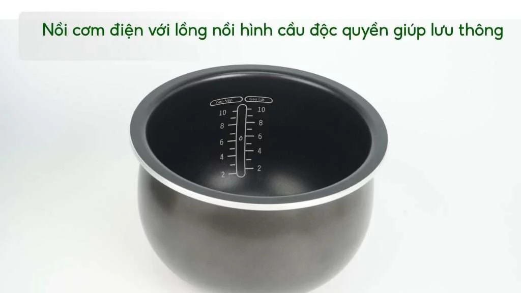 Nồi Cơm Điện Tử Tefal RK736B68 1.8L Đen Nồi cơm điện với lồng nồi hình cầu độc quyền giúp lưu thông