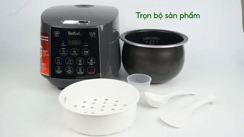 Nồi Cơm Điện Tử Tefal RK736B68 1.8L Đen Trọn bộ sản phẩm