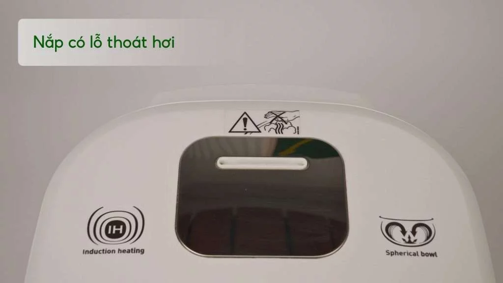 Nồi Cơm Điện Tử Tefal RK808168 1.5L Trắng Nắp có lỗ thoát hơi