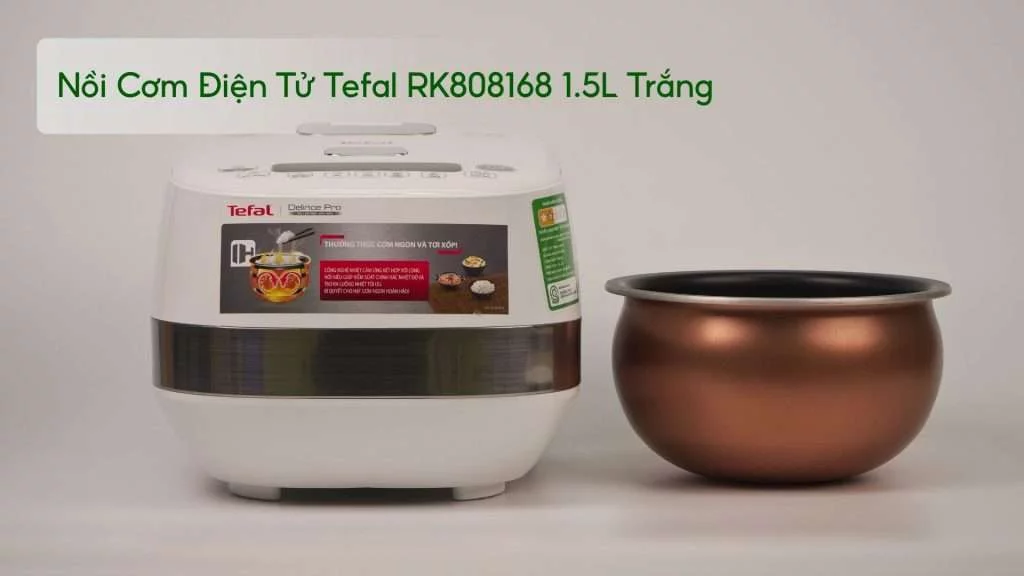 Nồi Cơm Điện Tử Tefal RK808168 1.5L Trắng bộ sản phẩm