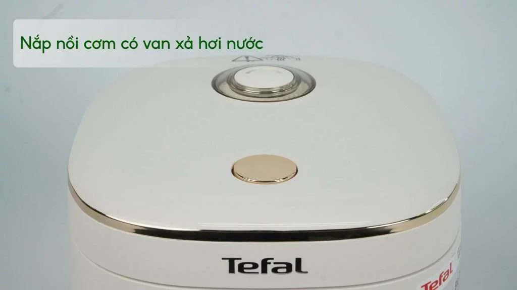 Nồi Cơm Điện Tử Tefal Rice Mate Mini RK515168 0.7L Begie Nắp nồi cơm có van xả hơi nước