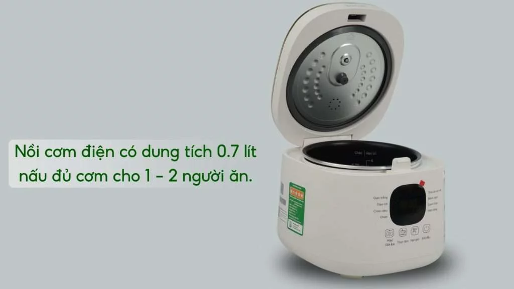 Nồi Cơm Điện Tử Tefal Rice Mate Mini RK515168 0.7L Begie Nồi cơm điện có dung tích 0.7 lít nấu đủ cơm cho 1 – 2 người ăn