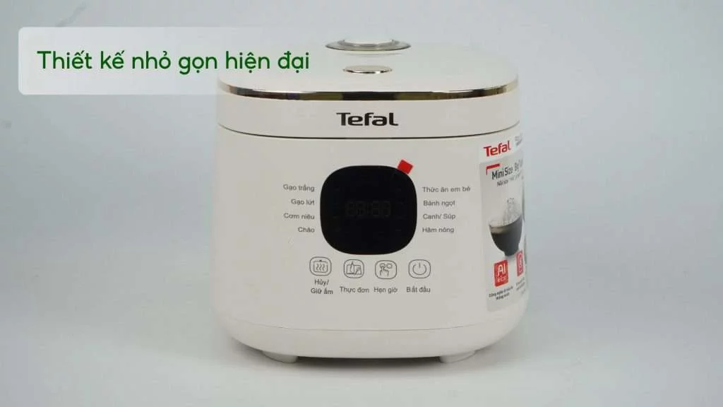 Nồi Cơm Điện Tử Tefal Rice Mate Mini RK515168 0.7L Begie Thiết kế nhỏ gọn hiện đại