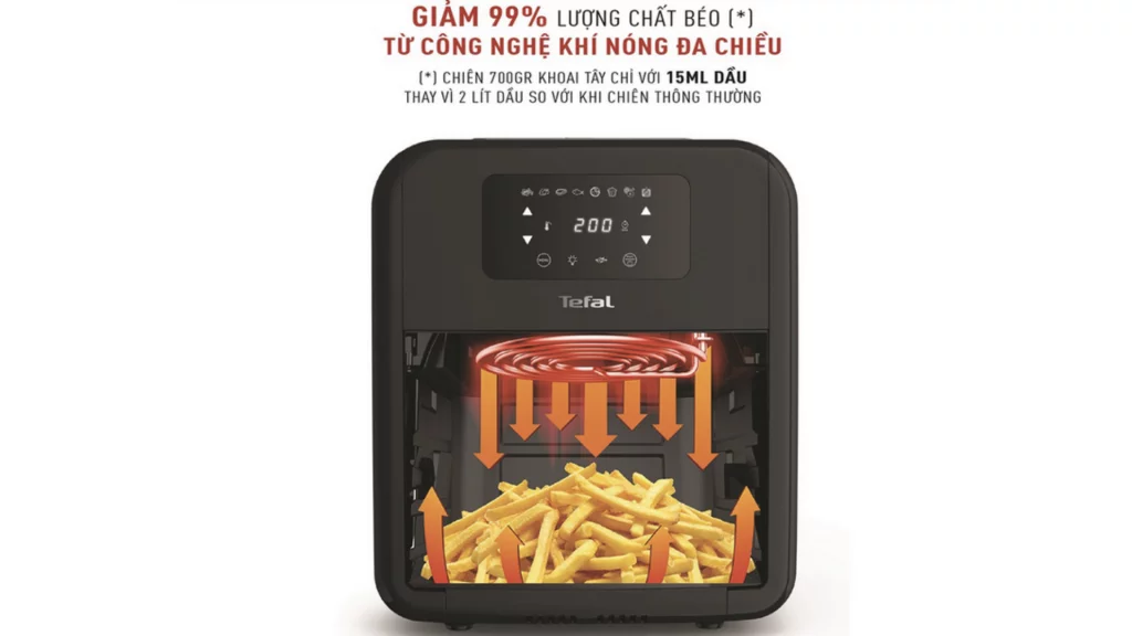 Nồi chiên không dầu Tefal 11 Lit (FW501815) công nghệ khí nóng đa chiều giảm 99% lượng chất béo