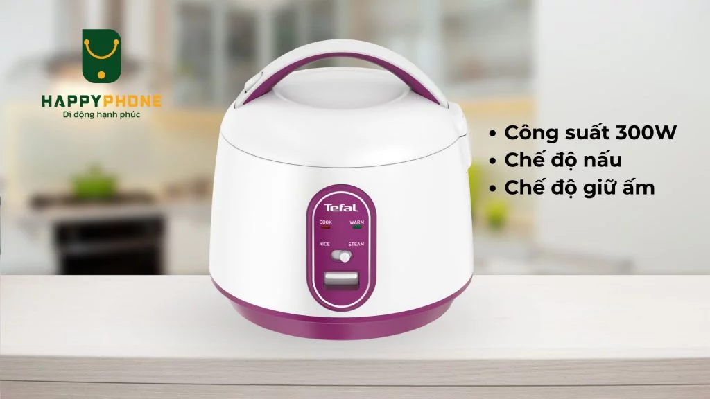 Nồi cơm điện cơ Tefal RK224168 được thiết kế với công suất mạnh mẽ lên đến 300W