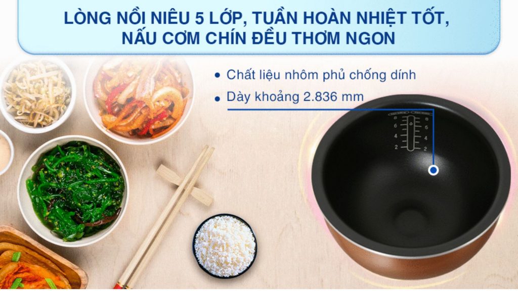 Nồi cơm điện tử Tefal 1.5 Lit (RK808168) Công nghệ cao tần IH thông minh