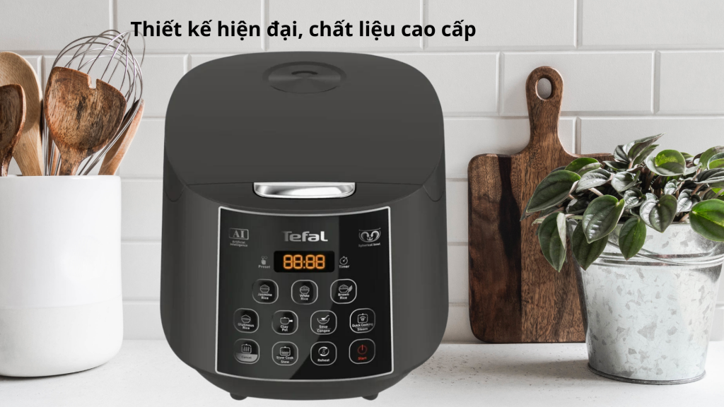 Nồi cơm điện tử Tefal 1.8 Lit (RK736B68) Thiết kế hiện đại, chất liệu cao cấp