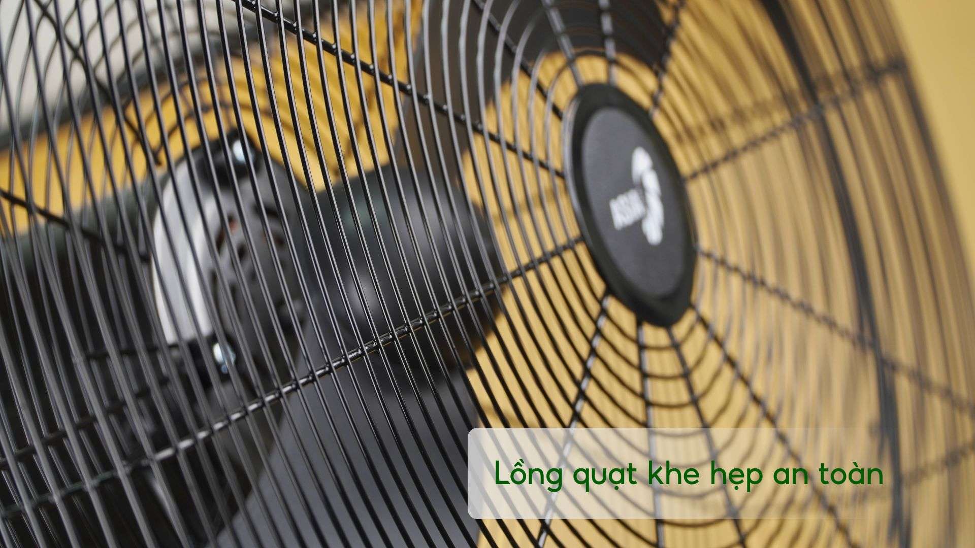 Quạt Đứng Asiavina D24001-DV0 120W Đen Lồng quạt khe hẹp an toàn