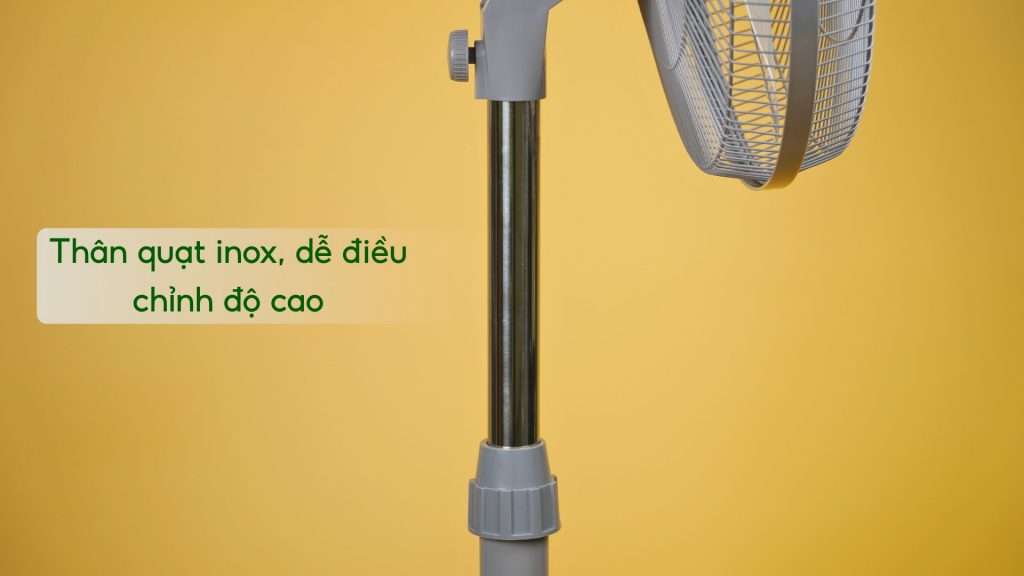 Quạt Đứng Asiavina VY589790 80W Xám Thân quạt inox, dễ điều chỉnh độ cao