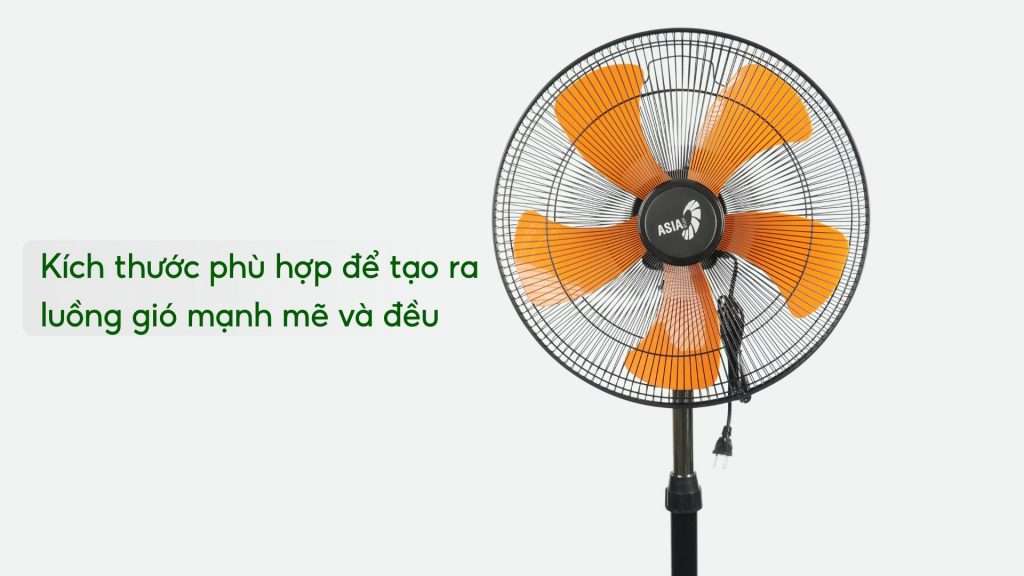 Quạt Đứng Asiavina VY589890 80W Đen Kích thước phù hợp để tạo ra luồng gió mạnh mẽ và đều