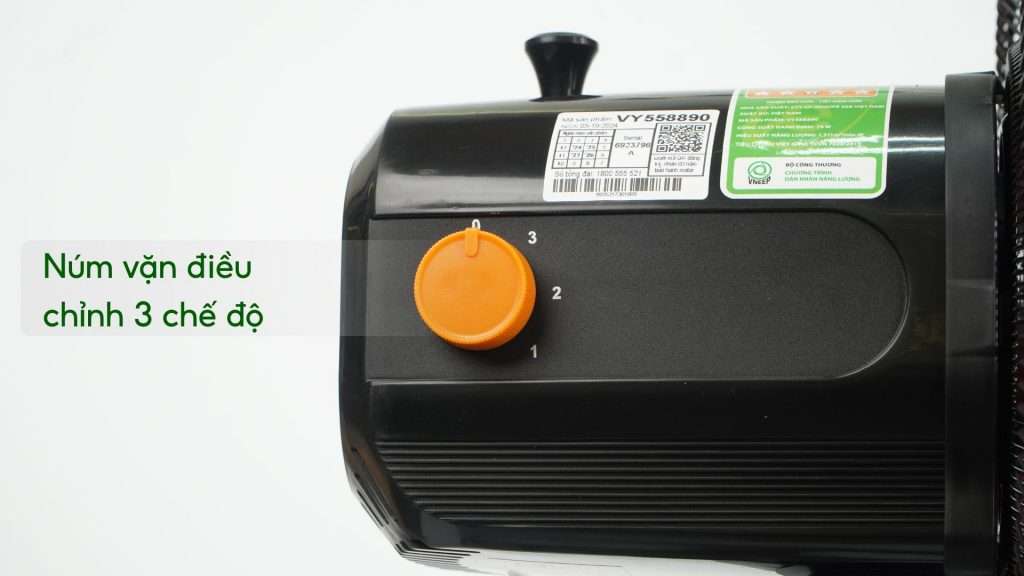 Quạt Lửng Asiavina VY558890 75W Đen Núm vặn điều chỉnh 3 chế độ