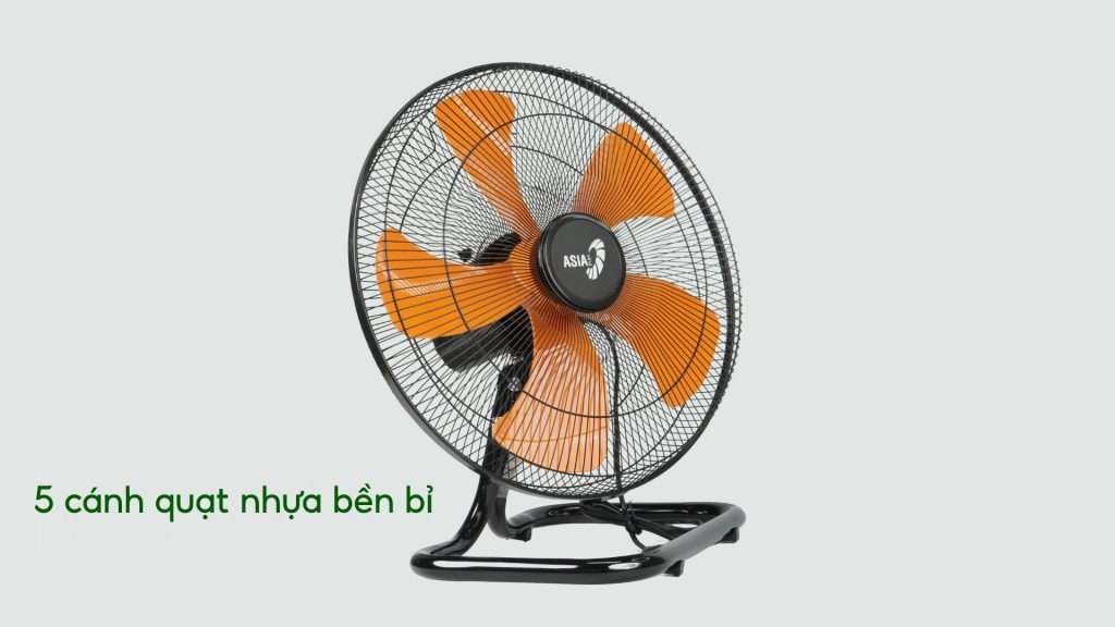 Quạt Sàn Asiavina VY586890 80W Đen 5 cánh quạt nhựa bền bỉ