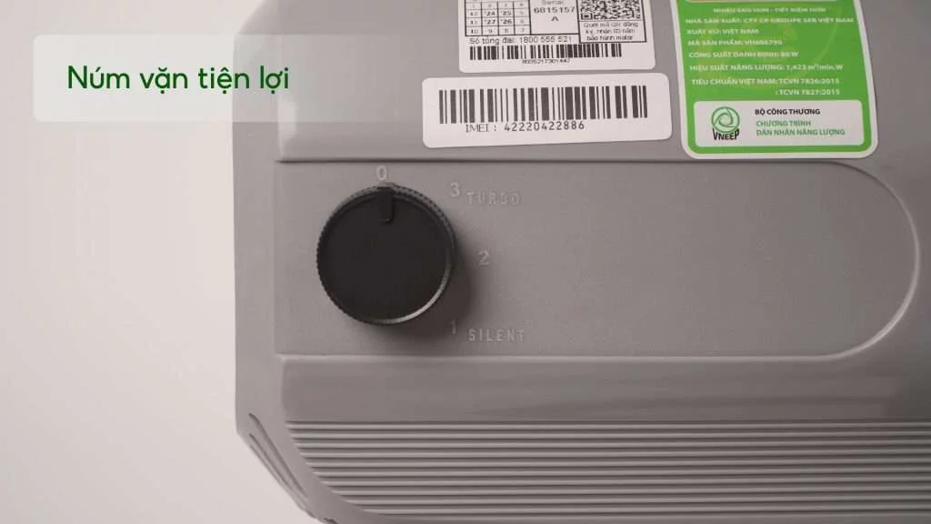 Quạt Sàn Tefal VH686790 80W Núm vặn tiện lợi