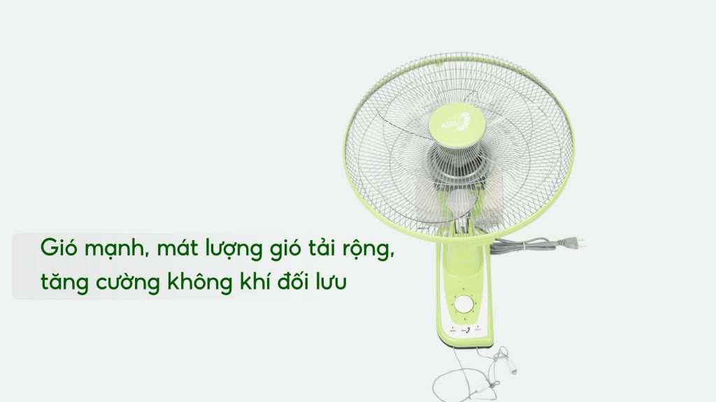Quạt Treo Tường Asiavina VY357290 55W Xanh Chuối Non Gió mạnh, mát lượng gió tải rộng, tăng cường không khí đối lưu