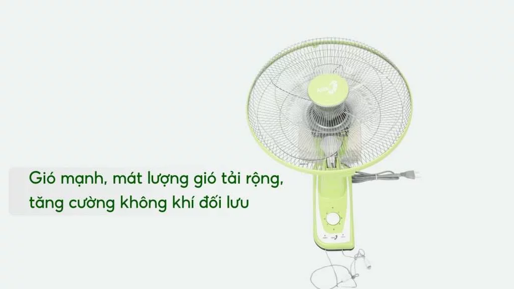 Quạt Treo Tường Asiavina VY357290 55W Xanh Chuối Non Gió mạnh, mát lượng gió tải rộng, tăng cường không khí đối lưu