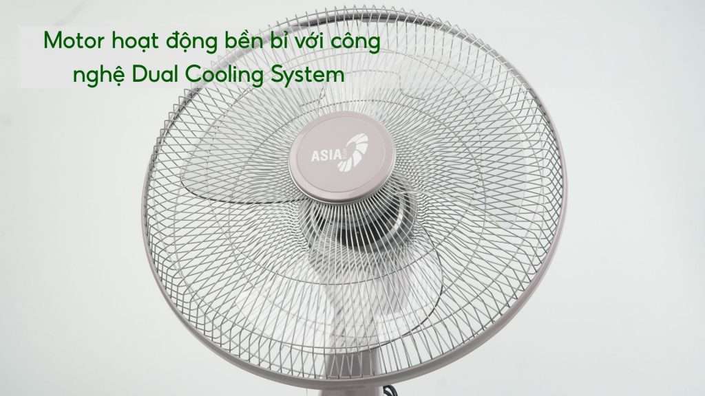 Quạt Treo Tường Asiavina VY377092 55W Xám Motor hoạt động bền bỉ với công nghệ Dual Cooling System