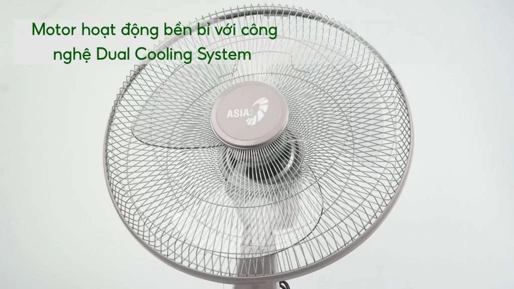 Quạt Treo Tường Asiavina VY377092 55W Xám Motor hoạt động bền bỉ với công nghệ Dual Cooling System