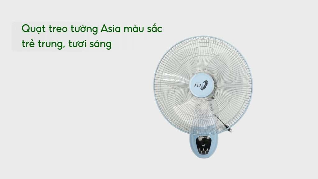 Quạt Treo Tường Asiavina VY377192 55W Xanh Thiên Quạt treo tường Asia màu sắc trẻ trung, tươi sáng