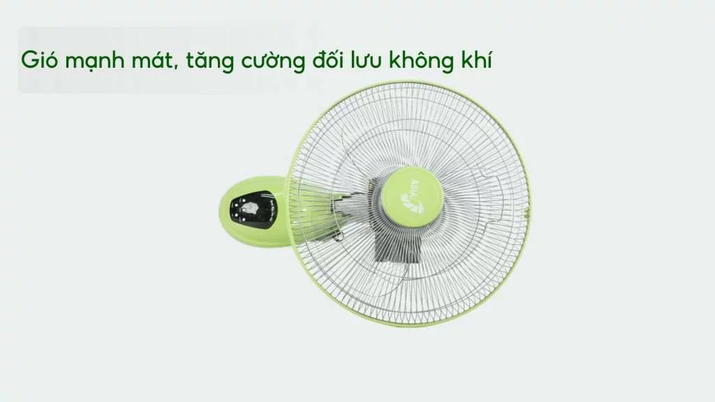 Quạt Treo Tường Asiavina VY377292 55W Xanh Chuối Gió mạnh mát, tăng cường đối lưu không khí