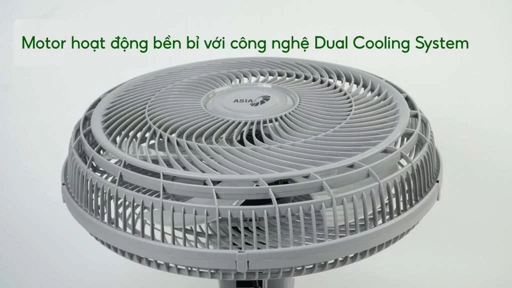 Quạt Treo Tường Asiavina VY627790 80W Xám Motor hoạt động bền bỉ với công nghệ Dual Cooling System