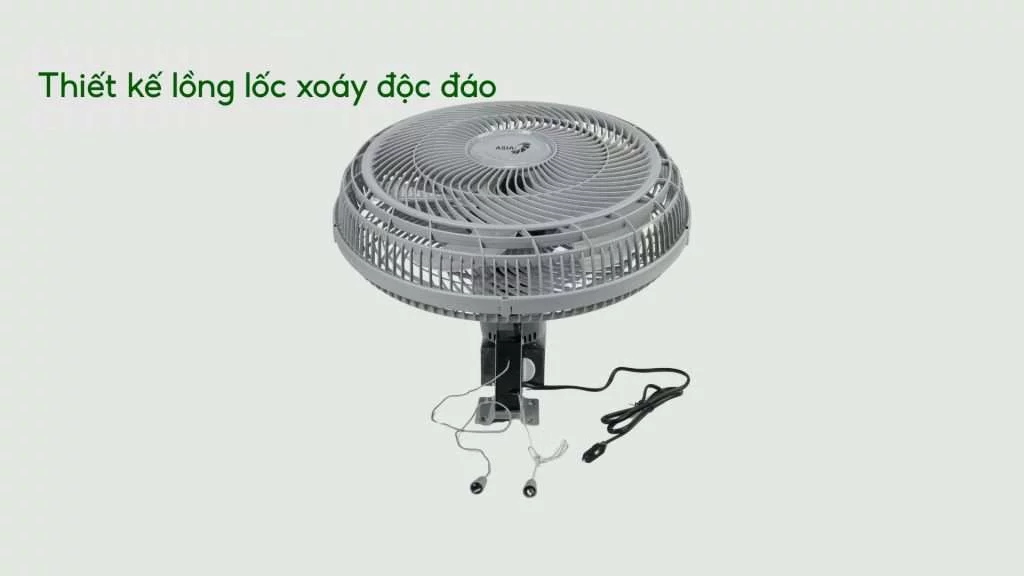 Quạt Treo Tường Asiavina VY627790 80W Xám Thiết kế lồng lốc xoáy độc đáo