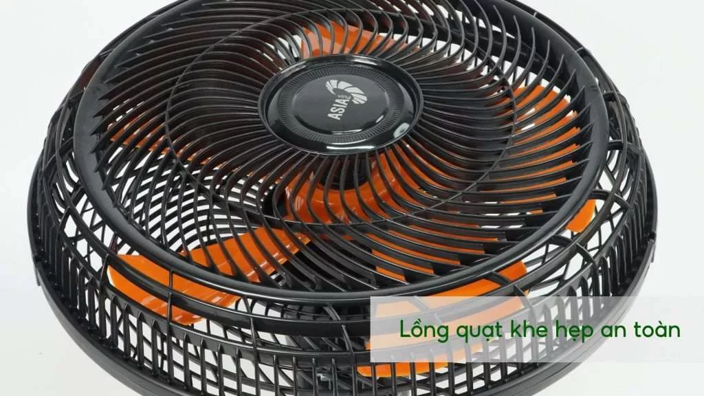 Quạt Treo Tường Asiavina VY627890 80W Đen Lồng quạt khe hẹp an toàn