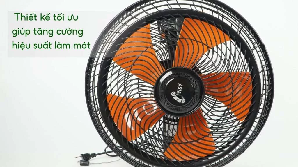 Quạt Treo Tường Asiavina VY627890 80W Đen Thiết kế tối ưu giúp tăng cường hiệu suất làm mát