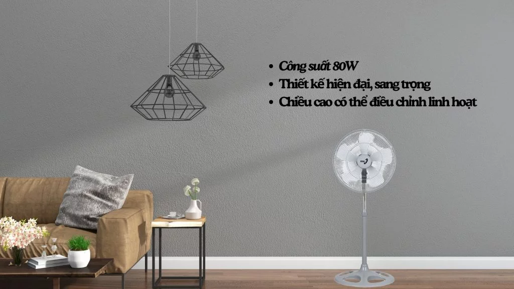 Quạt đứng bán công nghiệp Asia Vina 80W (VY589790) Công suất 80W