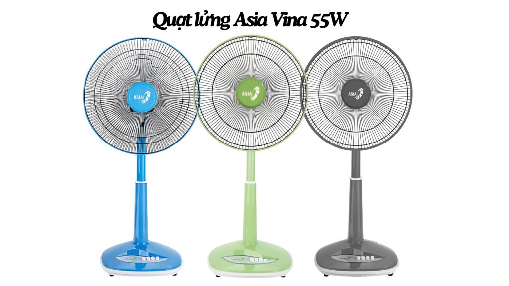 Quạt lửng Asia Vina 55W (VY358192) màu xanh dương, xám, xanh lá chuối