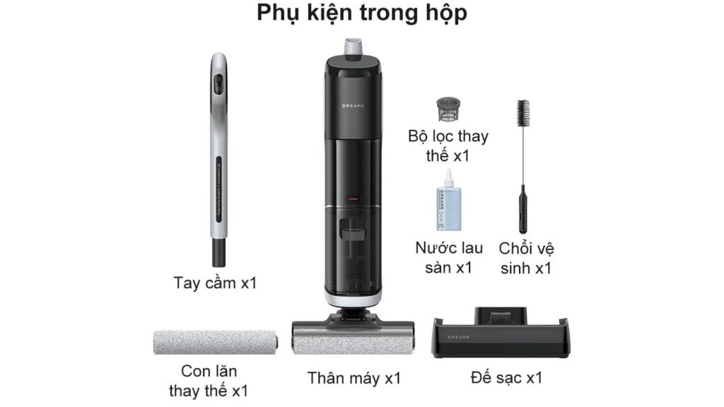 Máy hút bụi cầm tay Dreame H14 và phụ kiện trong hộp