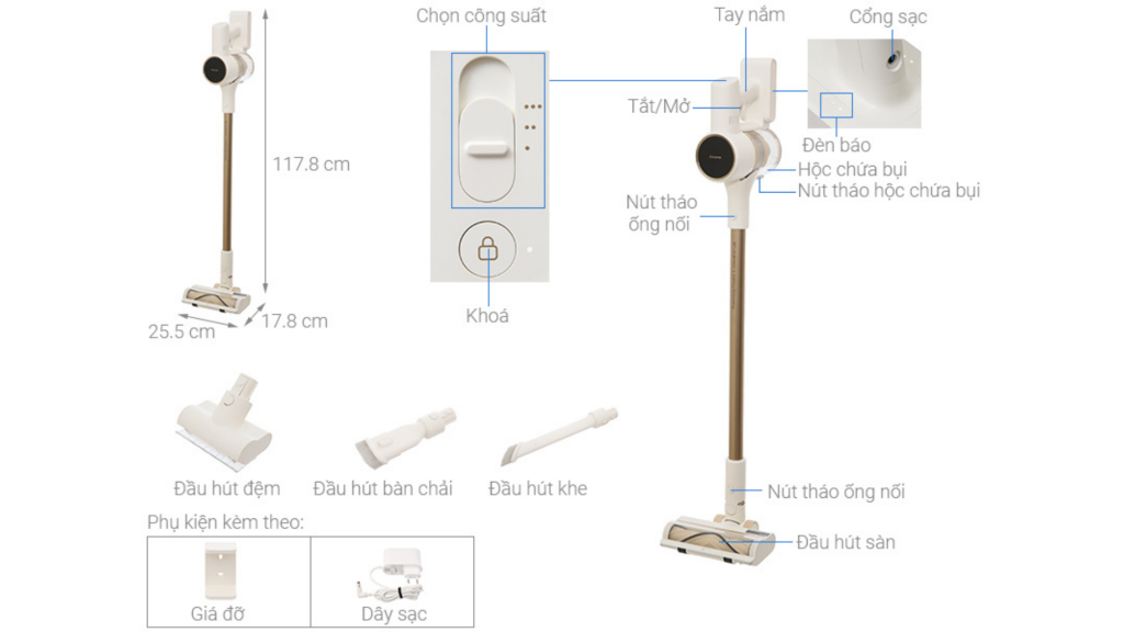 Máy hút bụi cầm tay Dreame R10 thiết kế