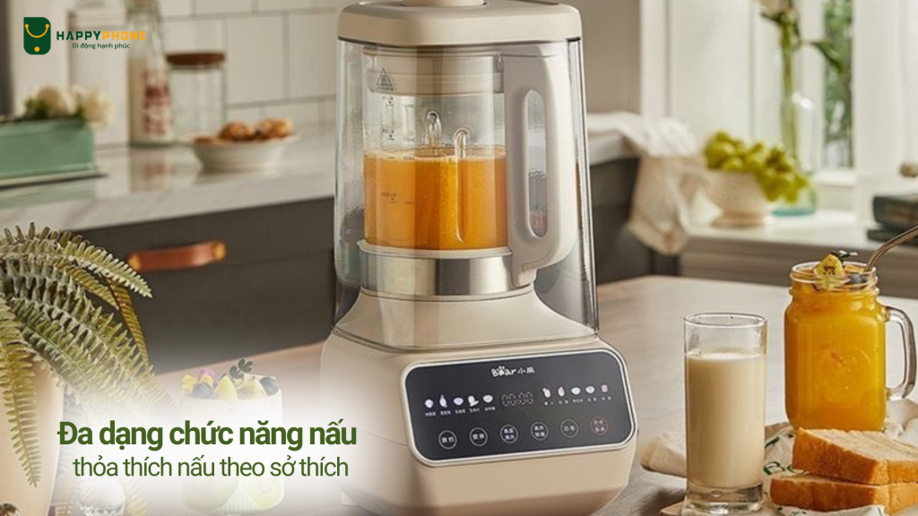 Máy làm sữa hạt Bear PBJ-D08T1 tích hợp 10 chức năng nấu và nhiều tính năng tiện lợi