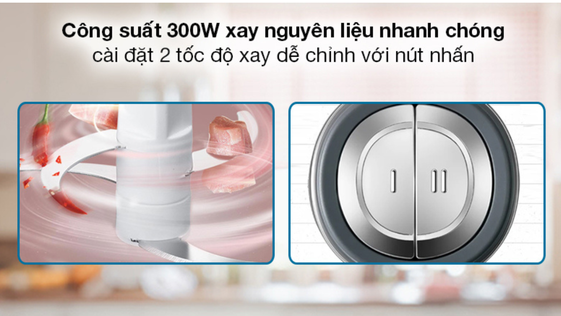 Máy xay thực phẩm Bear QSJ-B03Y7 có công suất mạnh mẽ đến 300W