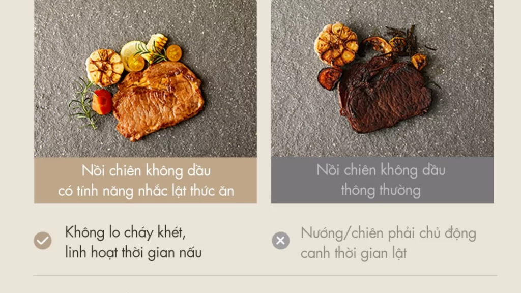 Nồi chiên không dầu Bear QZG-F15E3 Tính năng thông minh nhắc nhở lật thực phẩm