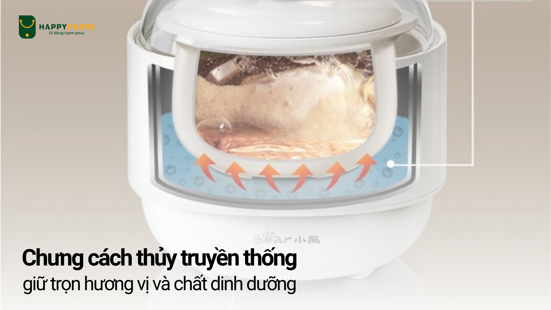 Nồi nấu chậm đa năng Bear DDZ-A08T8 chưng cất truyền thống giữ trọn hương vị