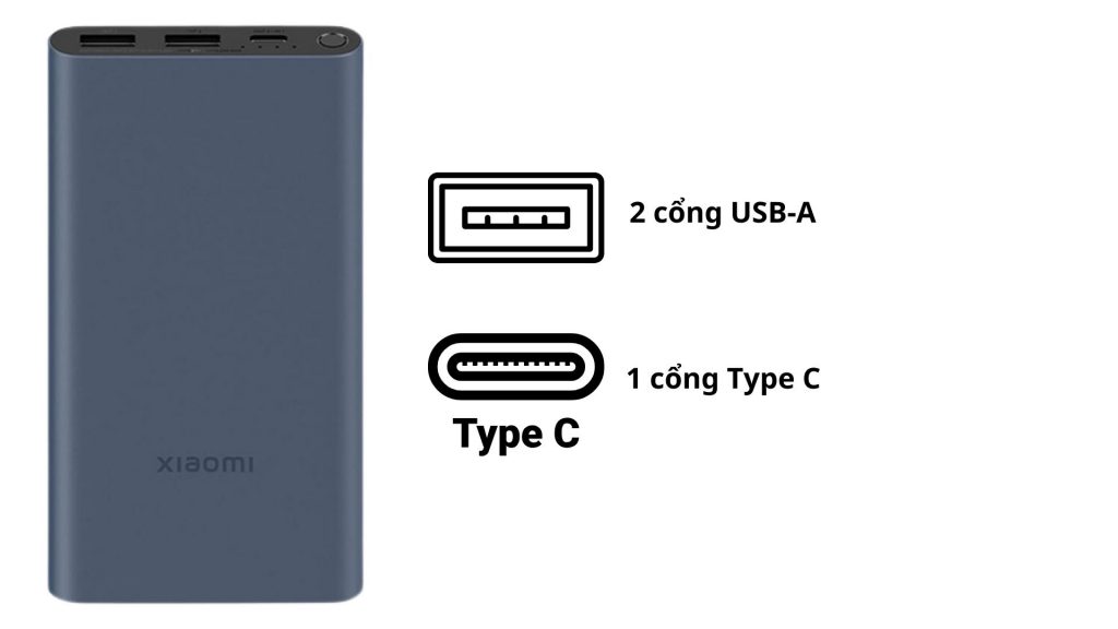 Pin sạc dự phòng Xiaomi 10000mAh 22.5W (BHR5884GL) 2 cổng USB A và 1 cổng Type C
