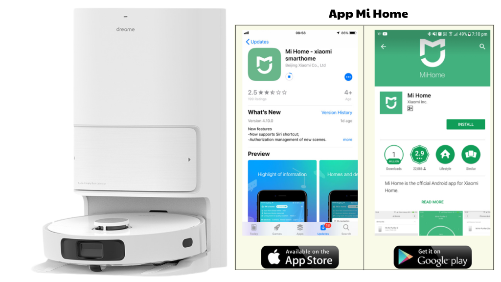 Robot Hút Bụi Dreame L10 Ultra Kết nối App Mi Home điều khiển từ xa dễ dàng