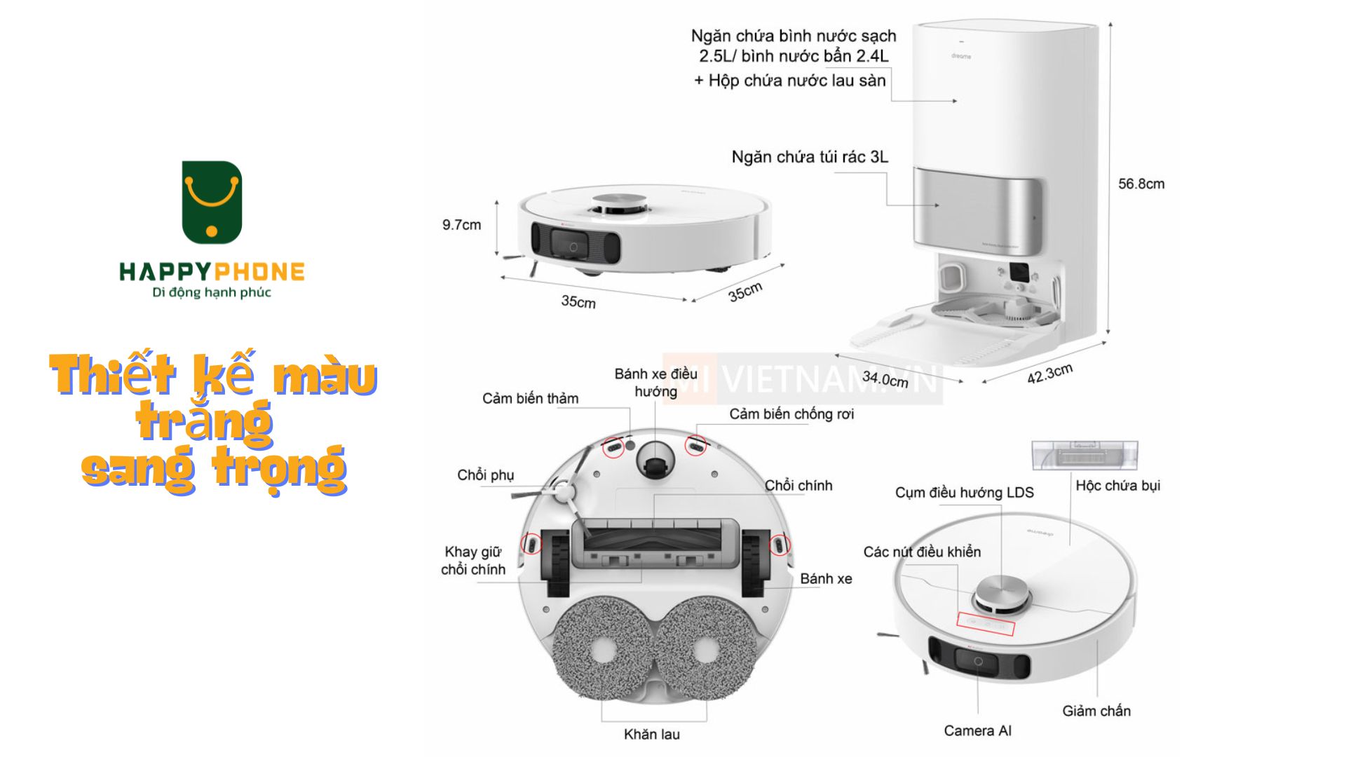 Robot hút bụi lau nhà Dreame L10S Ultra SE cấu hình và thiết kế