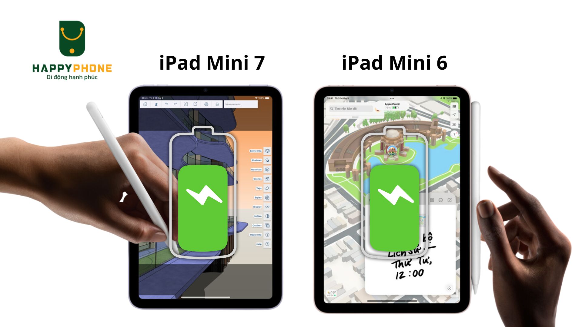So sánh pin của iPad Mini 7 và iPad Mini 6
