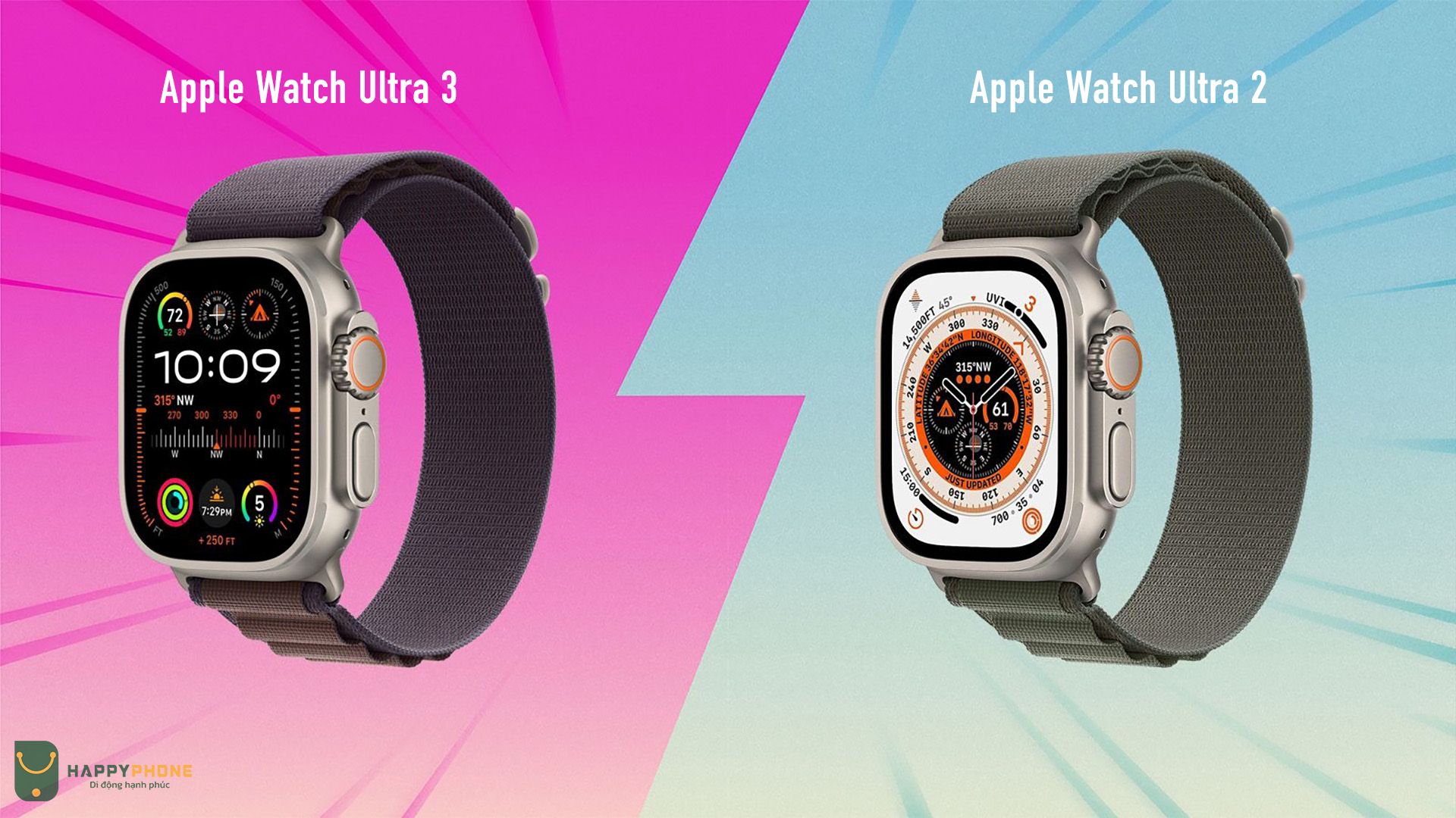 So sánh thiết kế Apple Watch Ultra 3 và Ultra 2