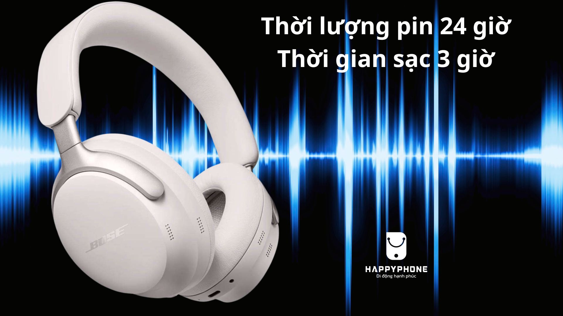 Tai nghe chụp tai Bose QuietComfort Headphones Thời lượng pin 24 giờ Thời gian sạc 3 giờ